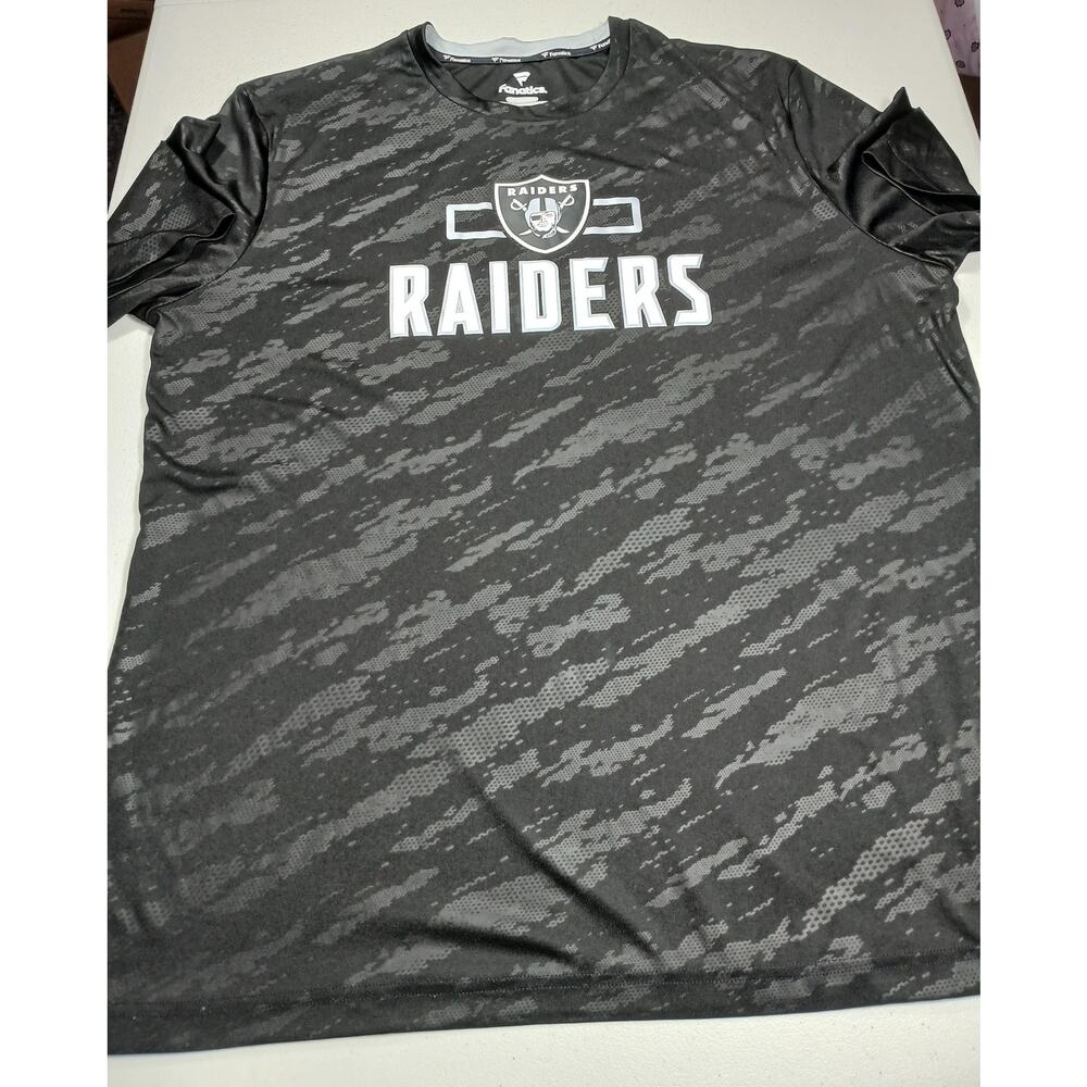 Fanatics Raiders jersey size 2XL black w/ black camo. Lightweight.
